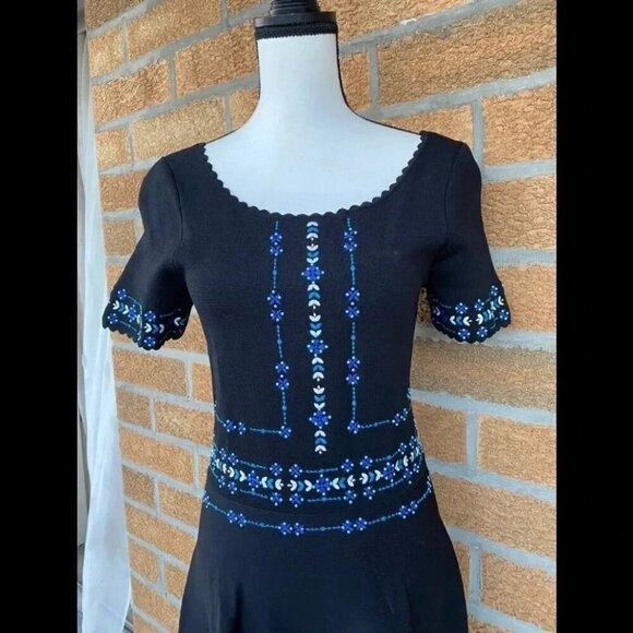 Sandro Safe Scalloped Beaded A-Line Dress size 40/4 - Picture 2 of 12